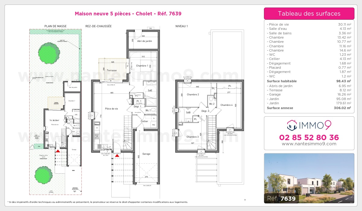 Plan et surfaces, Programme neuf Cholet Référence n° 7639