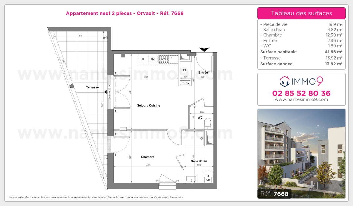 Plan et surfaces, Programme neuf Orvault Référence n° 7668