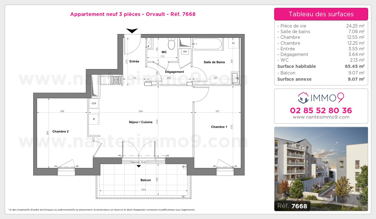 Plan et surfaces, Programme neuf Orvault Référence n° 7668