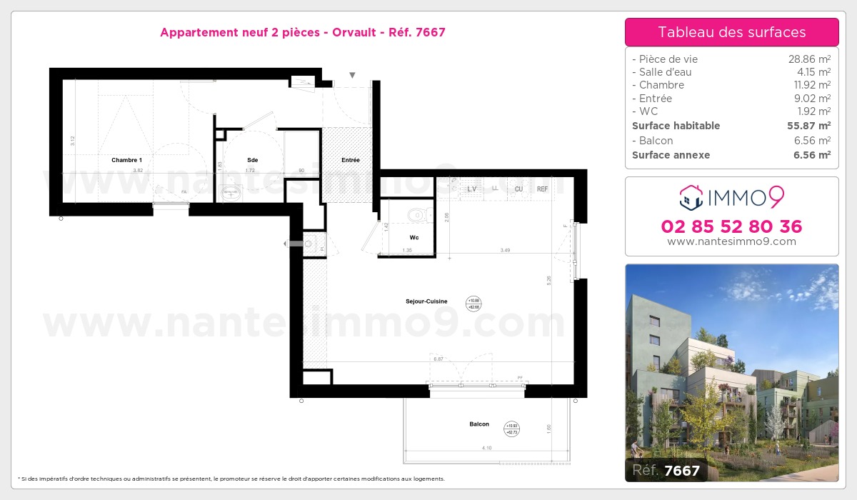 Plan et surfaces, Programme neuf Orvault Référence n° 7667
