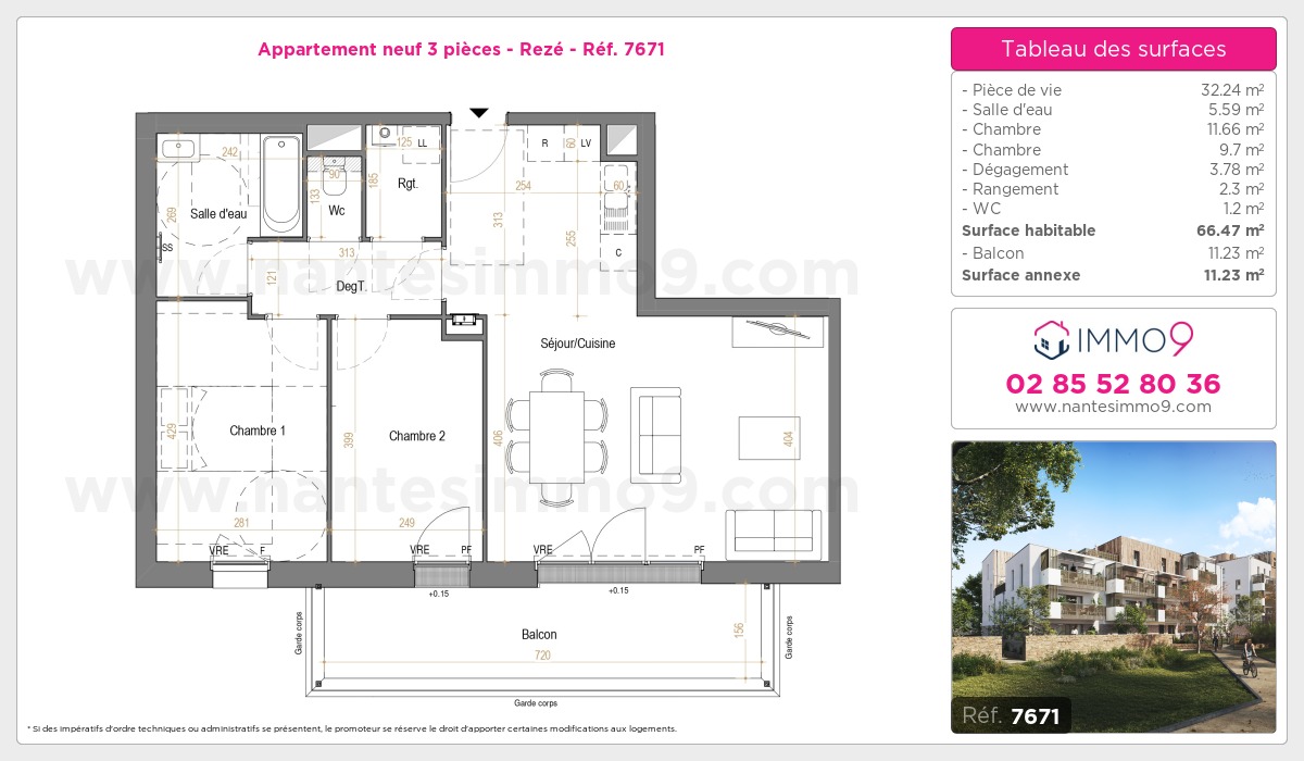 Plan et surfaces, Programme neuf Rezé Référence n° 7671