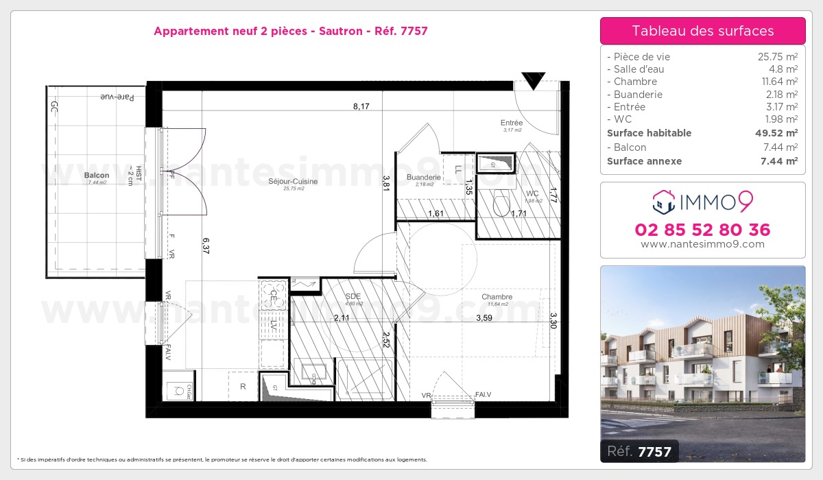 Plan et surfaces, Programme neuf Sautron Référence n° 7757