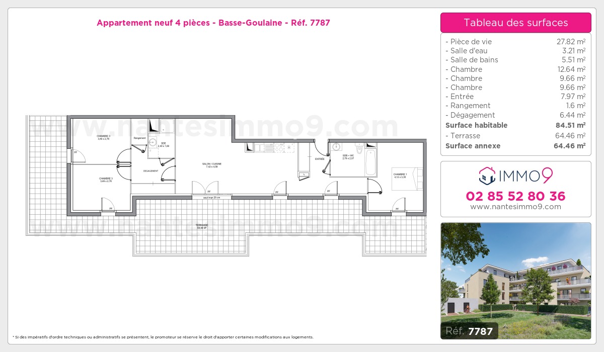 Plan et surfaces, Programme neuf Basse-Goulaine Référence n° 7787