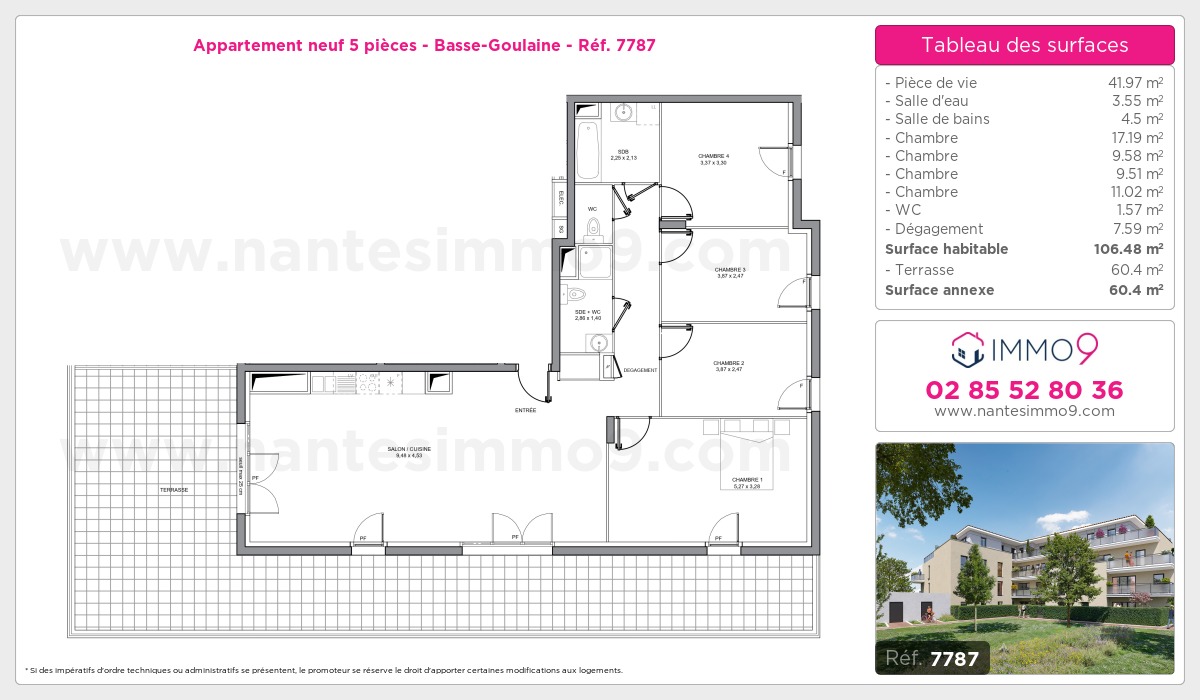 Plan et surfaces, Programme neuf Basse-Goulaine Référence n° 7787
