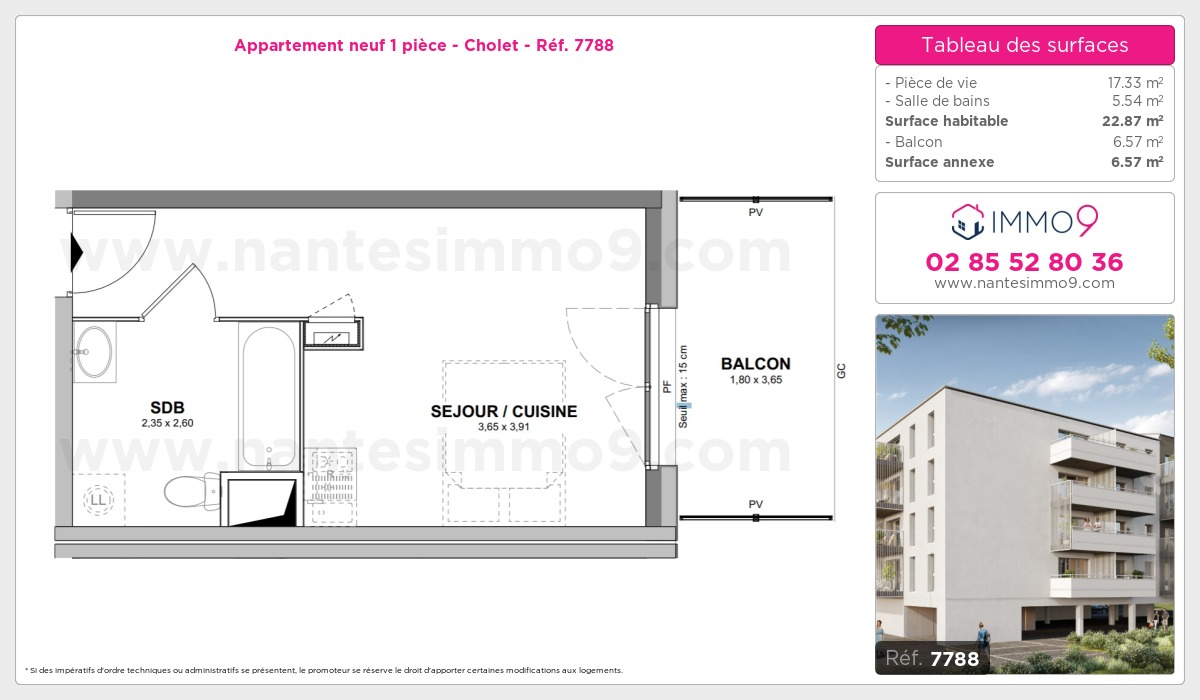 Plan et surfaces, Programme neuf Cholet Référence n° 7788