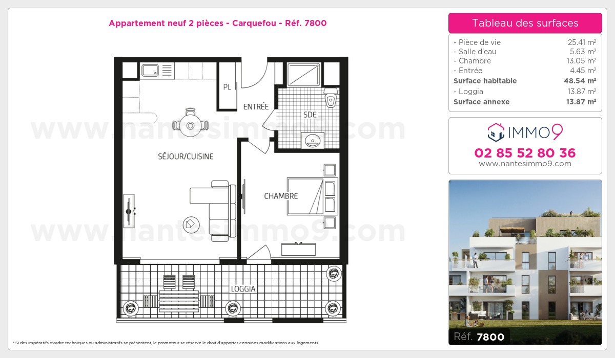 Plan et surfaces, Programme neuf Carquefou Référence n° 7800