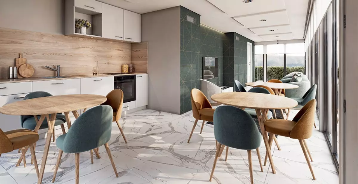 90m² d'espace de vie commune dans la résidence