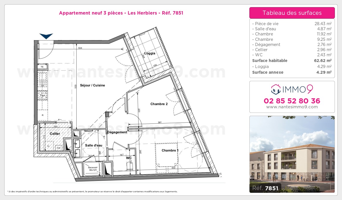 Plan et surfaces, Programme neuf Herbiers Référence n° 7851