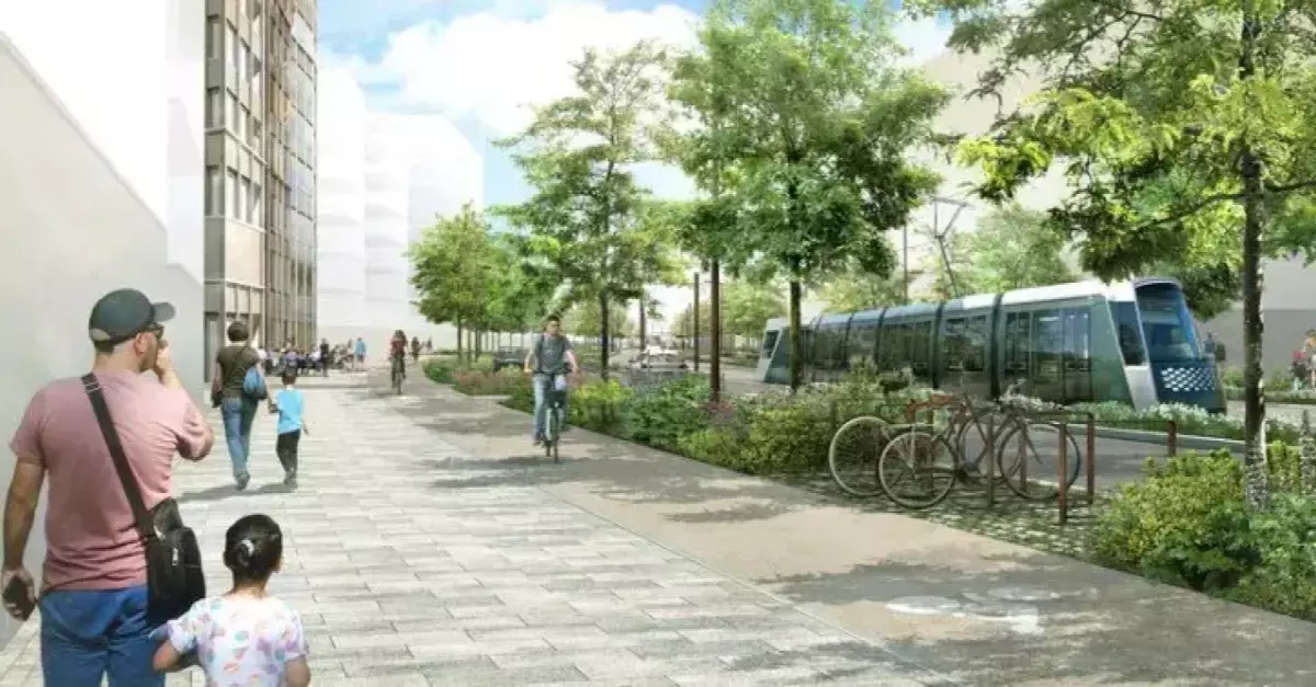 vue sur le futur boulevard Simone Veil à Nantes