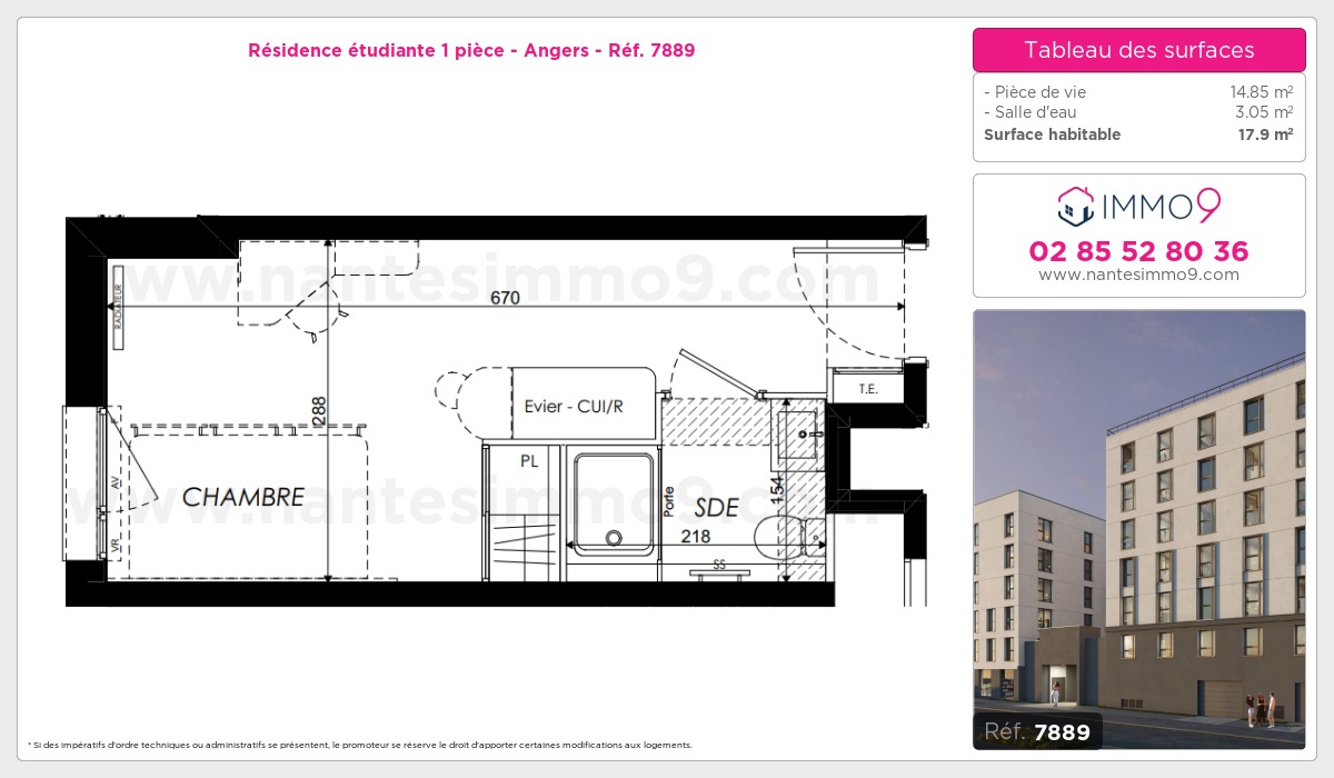 Plan et surfaces, Programme neuf Angers Référence n° 7889