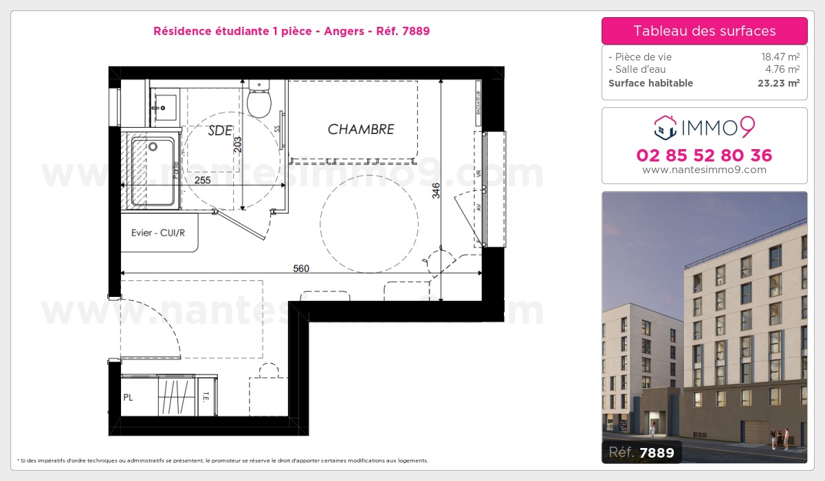 Plan et surfaces, Programme neuf Angers Référence n° 7889