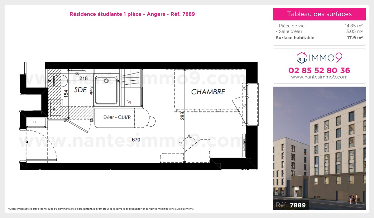 Plan et surfaces, Programme neuf Angers Référence n° 7889