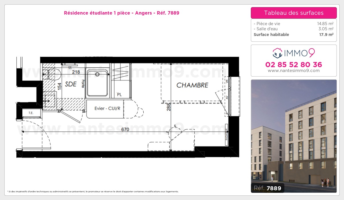 Plan et surfaces, Programme neuf Angers Référence n° 7889