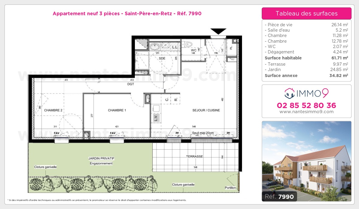 Plan et surfaces, Programme neuf Saint-Père-en-Retz Référence n° 7990