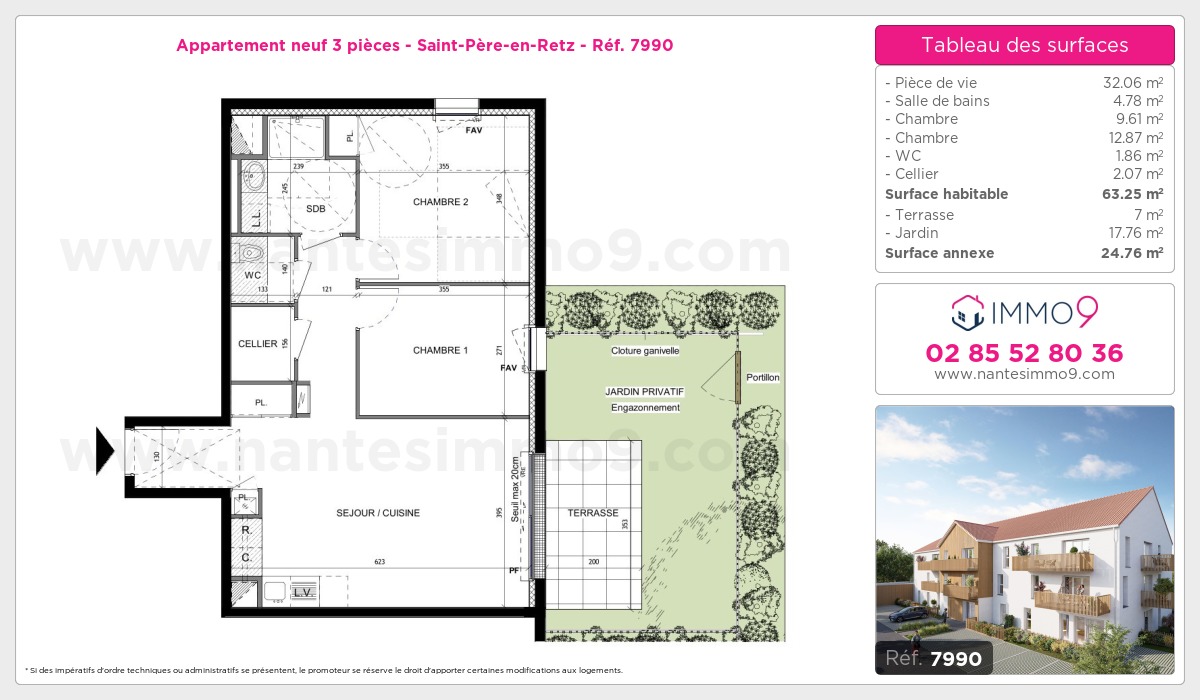 Plan et surfaces, Programme neuf Saint-Père-en-Retz Référence n° 7990
