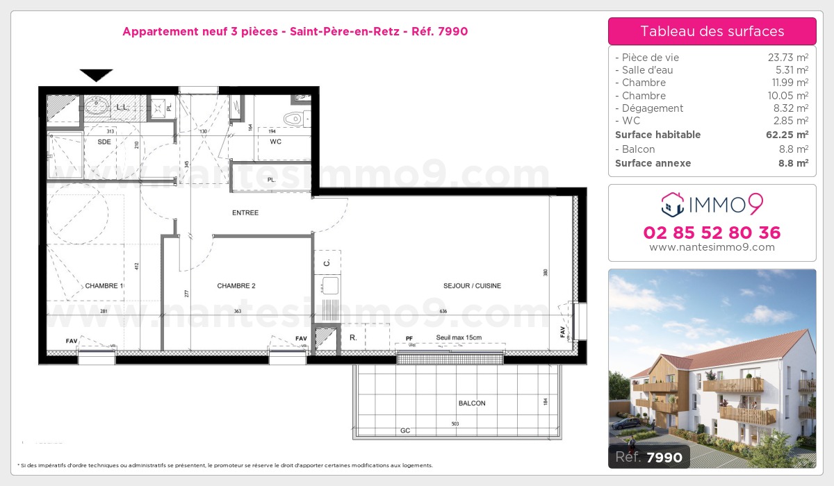 Plan et surfaces, Programme neuf Saint-Père-en-Retz Référence n° 7990