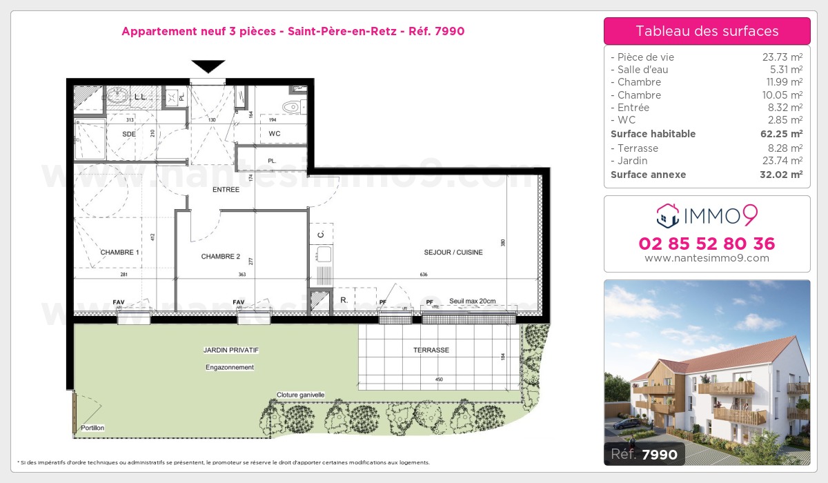 Plan et surfaces, Programme neuf Saint-Père-en-Retz Référence n° 7990