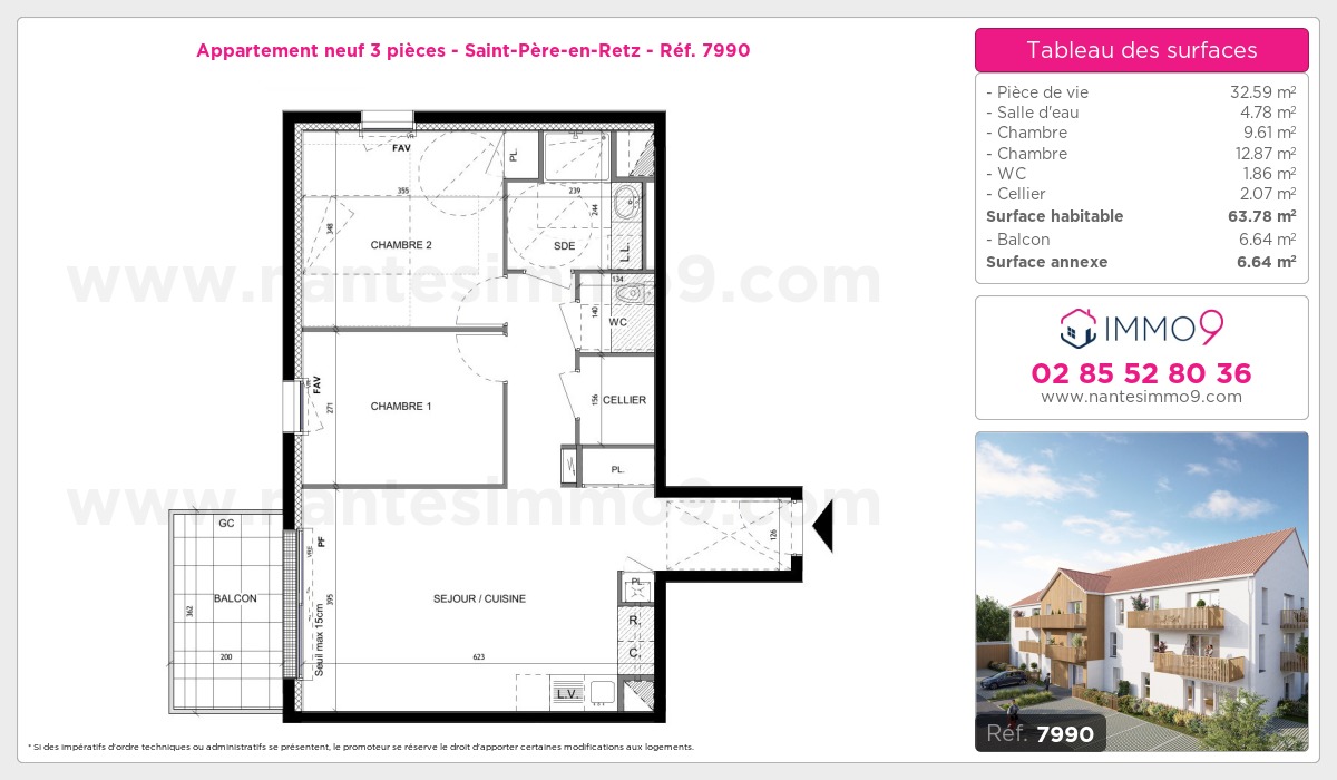 Plan et surfaces, Programme neuf Saint-Père-en-Retz Référence n° 7990