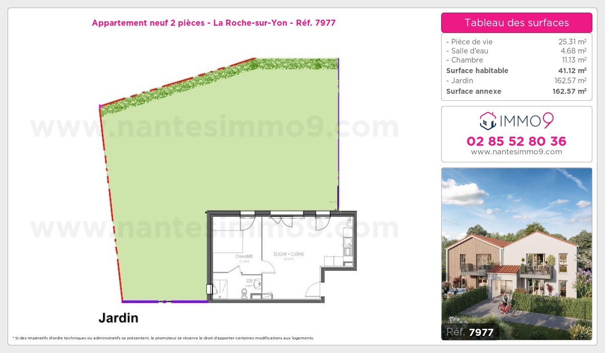 Plan et surfaces, Programme neuf Roche-sur-Yon Référence n° 7977