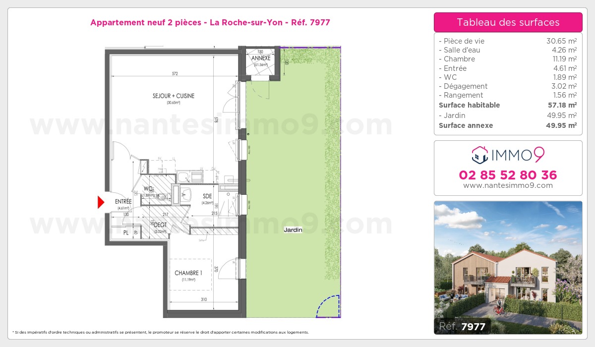 Plan et surfaces, Programme neuf Roche-sur-Yon Référence n° 7977