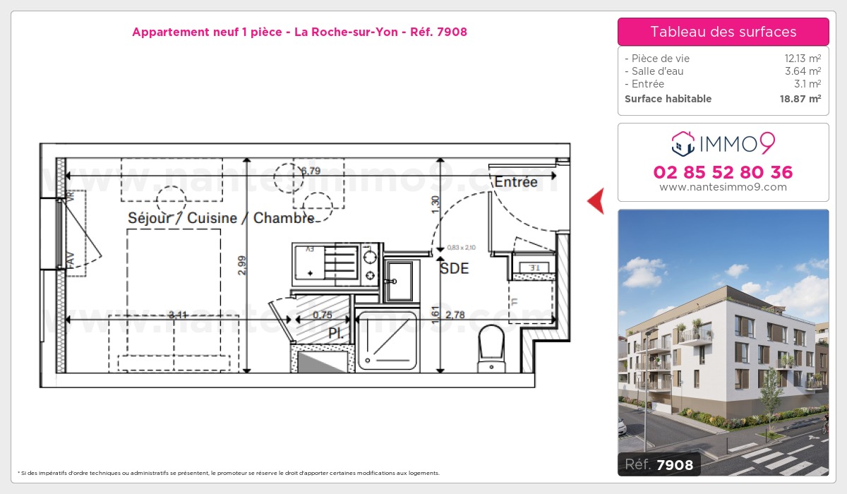 Plan et surfaces, Programme neuf Roche-sur-Yon Référence n° 7908