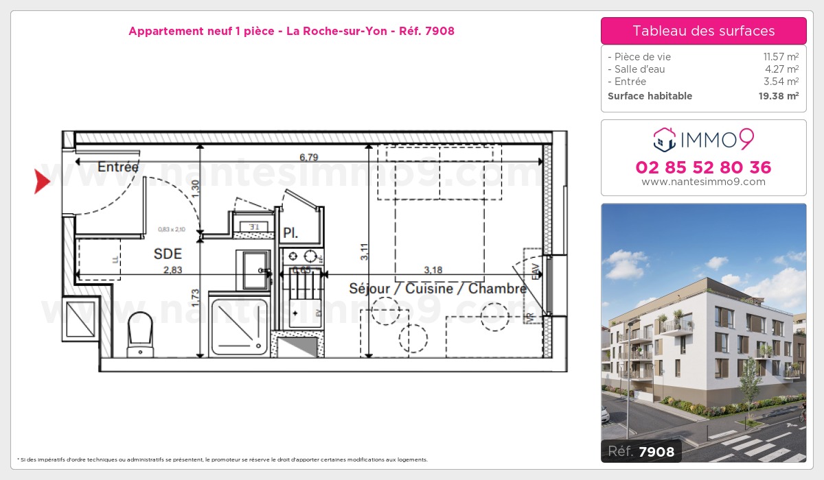 Plan et surfaces, Programme neuf Roche-sur-Yon Référence n° 7908