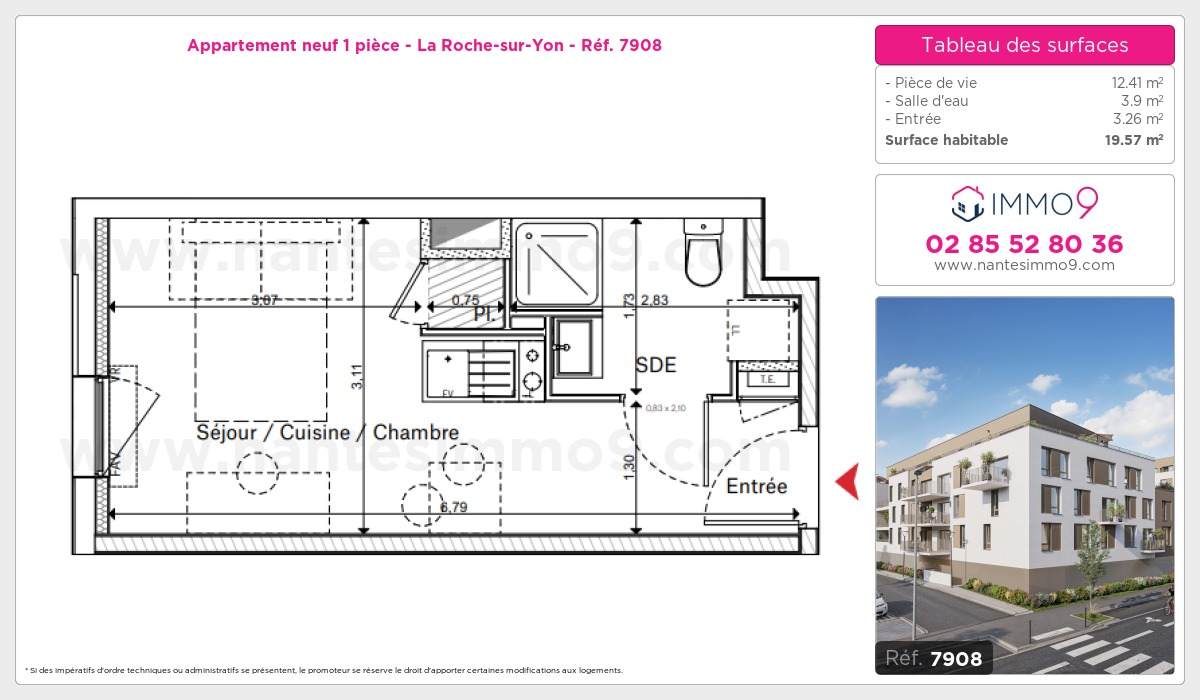 Plan et surfaces, Programme neuf Roche-sur-Yon Référence n° 7908