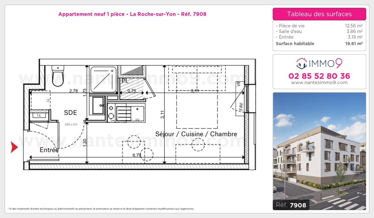 Plan et surfaces, Programme neuf Roche-sur-Yon Référence n° 7908