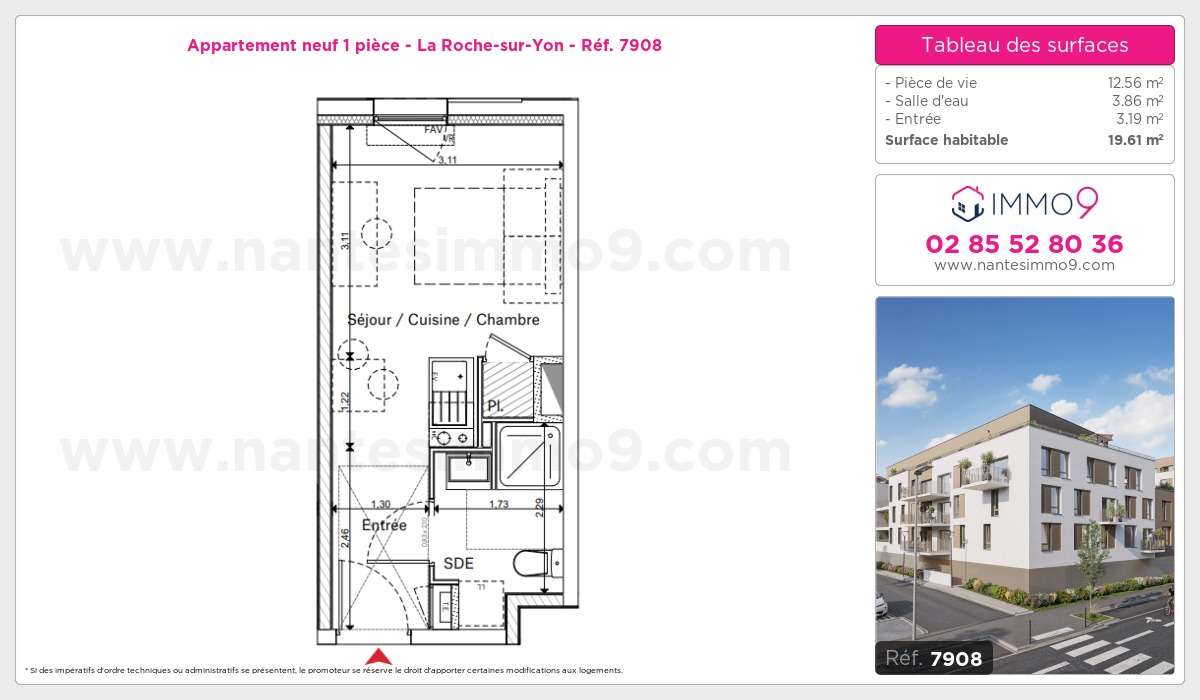 Plan et surfaces, Programme neuf Roche-sur-Yon Référence n° 7908