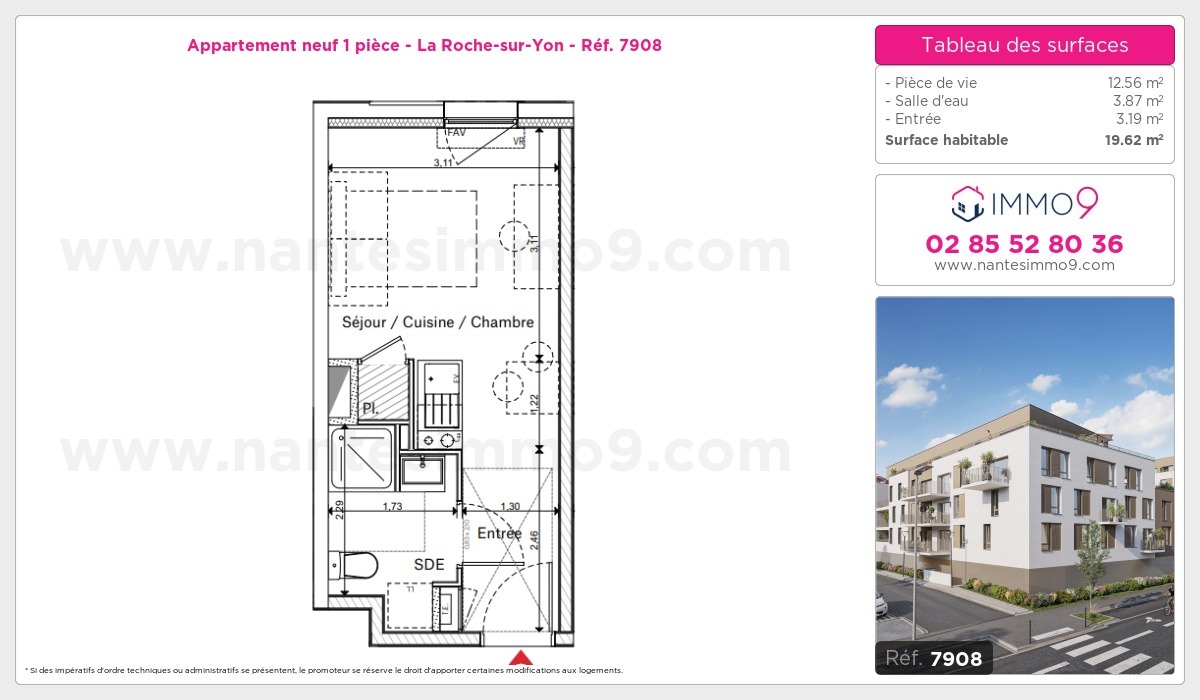 Plan et surfaces, Programme neuf Roche-sur-Yon Référence n° 7908