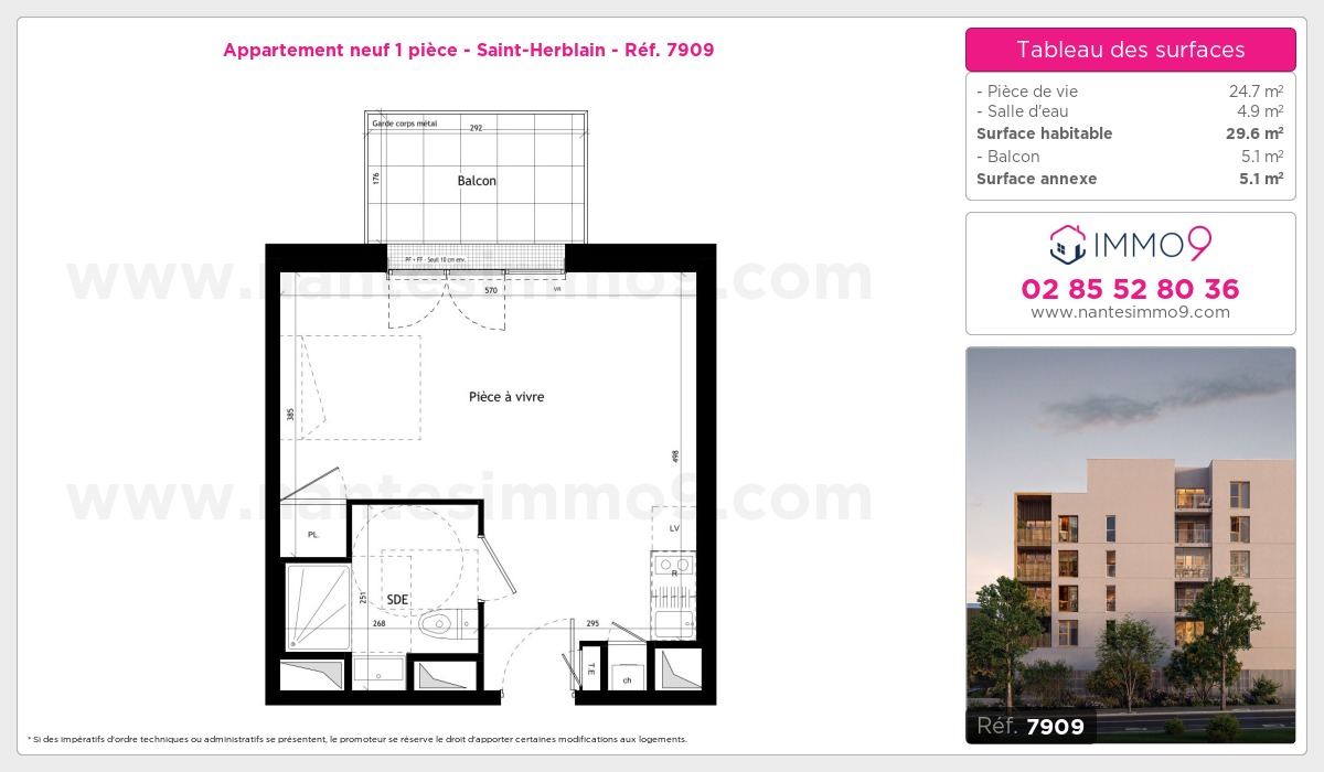 Plan et surfaces, Programme neuf Saint-Herblain Référence n° 7909