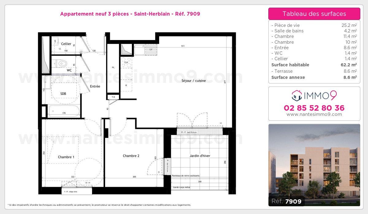 Plan et surfaces, Programme neuf Saint-Herblain Référence n° 7909