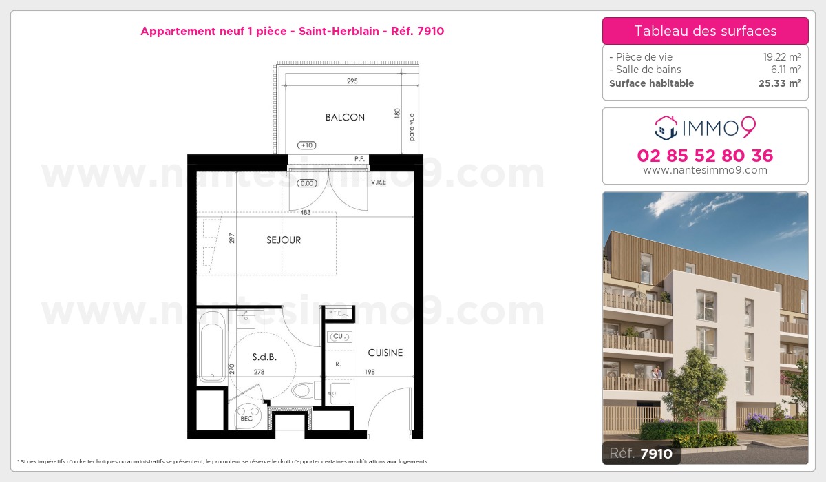 Plan et surfaces, Programme neuf Saint-Herblain Référence n° 7910