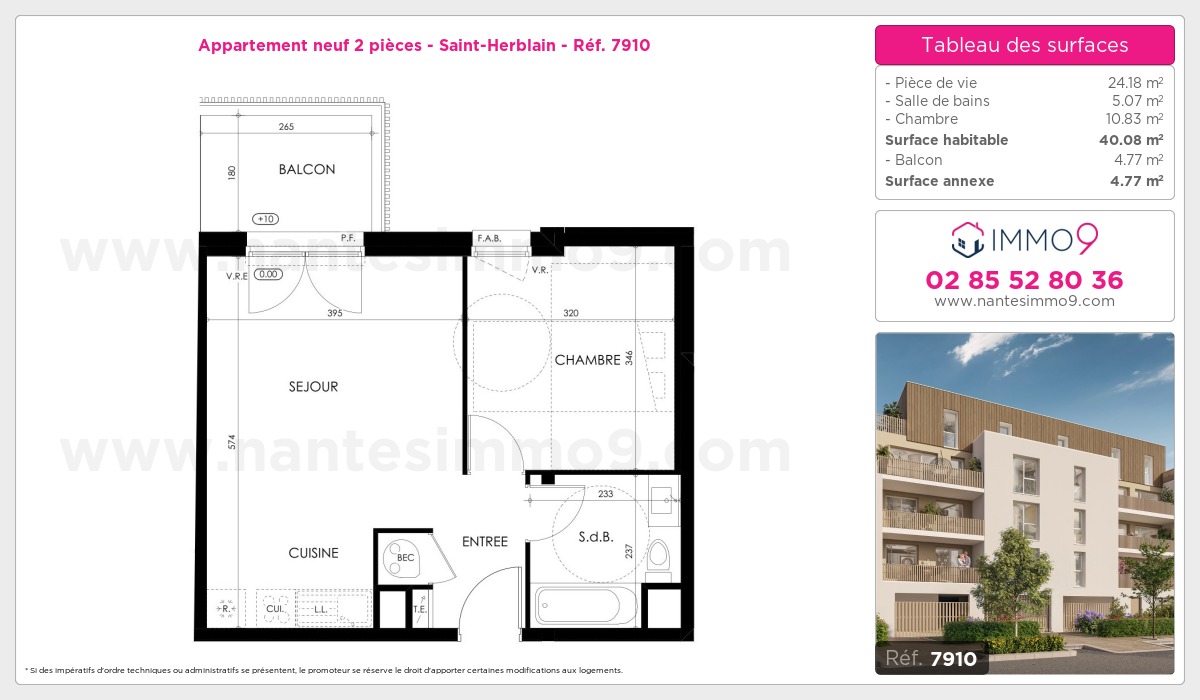 Plan et surfaces, Programme neuf Saint-Herblain Référence n° 7910