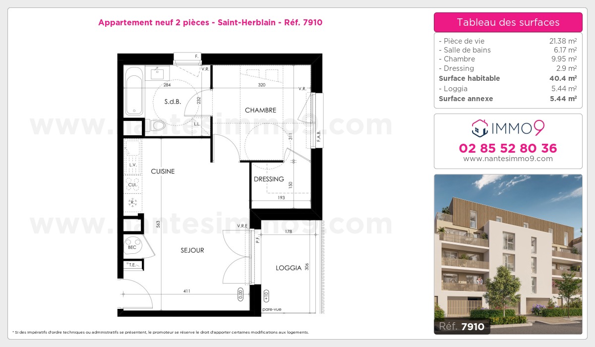 Plan et surfaces, Programme neuf Saint-Herblain Référence n° 7910