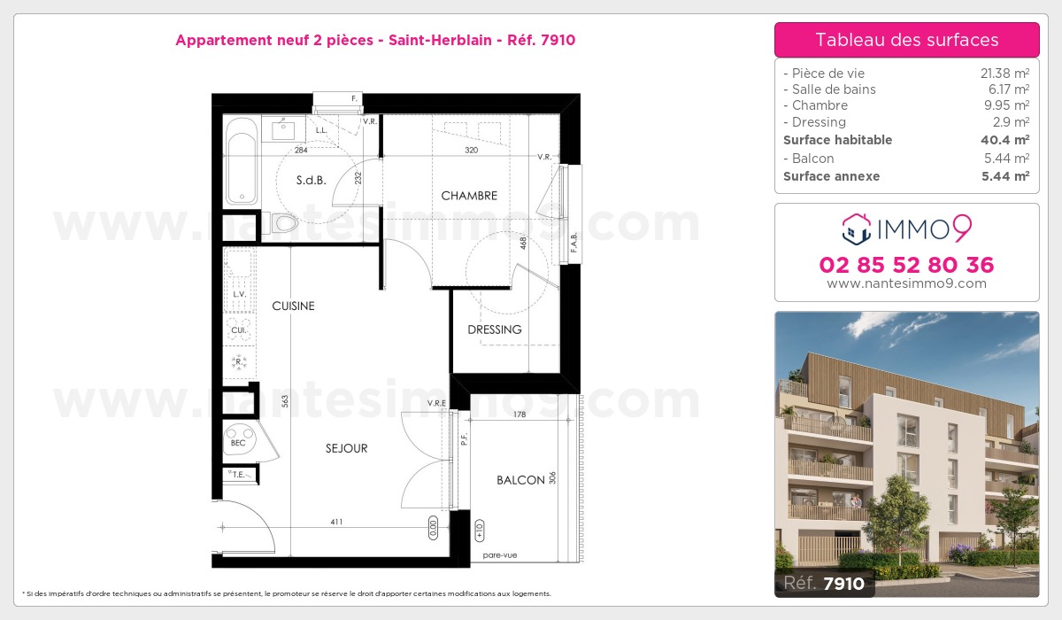 Plan et surfaces, Programme neuf Saint-Herblain Référence n° 7910