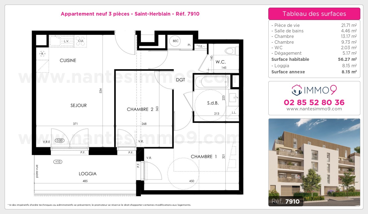 Plan et surfaces, Programme neuf Saint-Herblain Référence n° 7910
