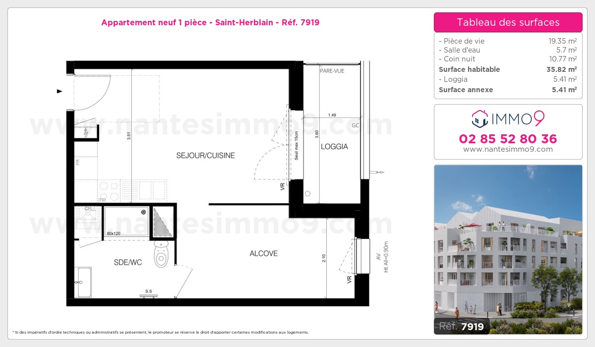 Plan et surfaces, Programme neuf Saint-Herblain Référence n° 7919