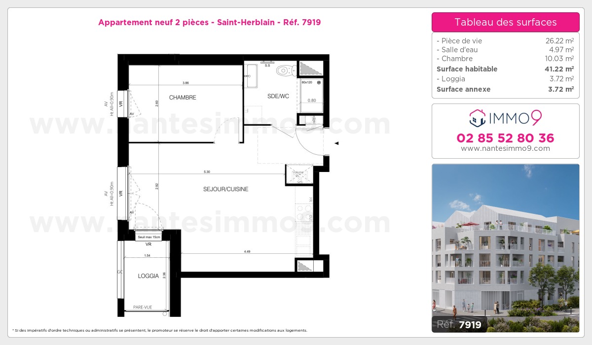 Plan et surfaces, Programme neuf Saint-Herblain Référence n° 7919
