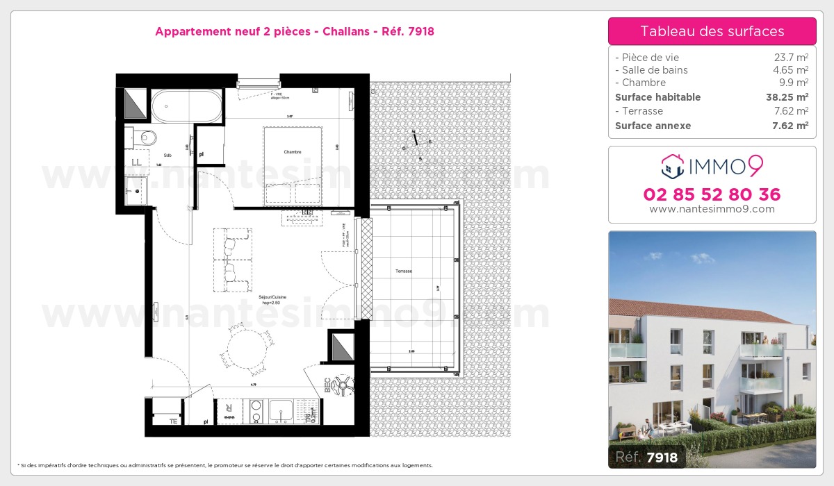 Plan et surfaces, Programme neuf Challans Référence n° 7918