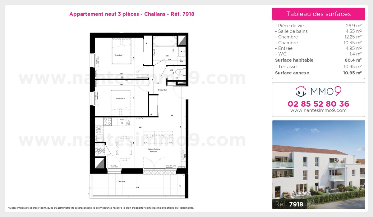 Plan et surfaces, Programme neuf Challans Référence n° 7918