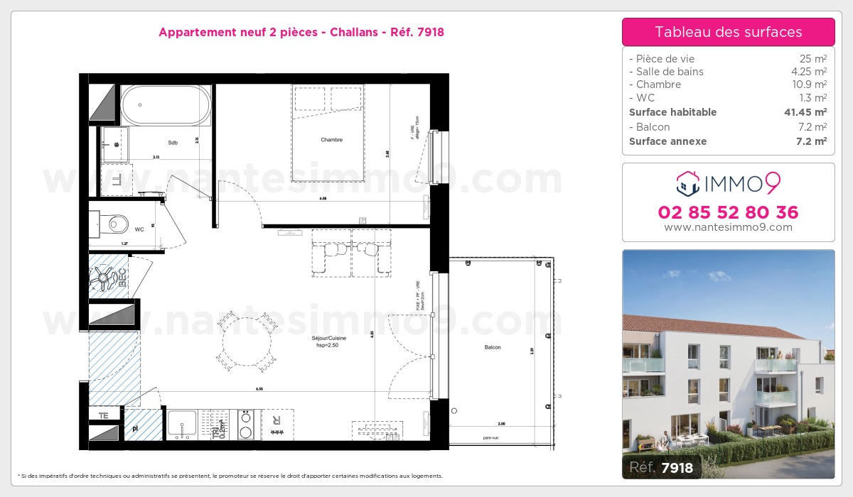 Plan et surfaces, Programme neuf Challans Référence n° 7918