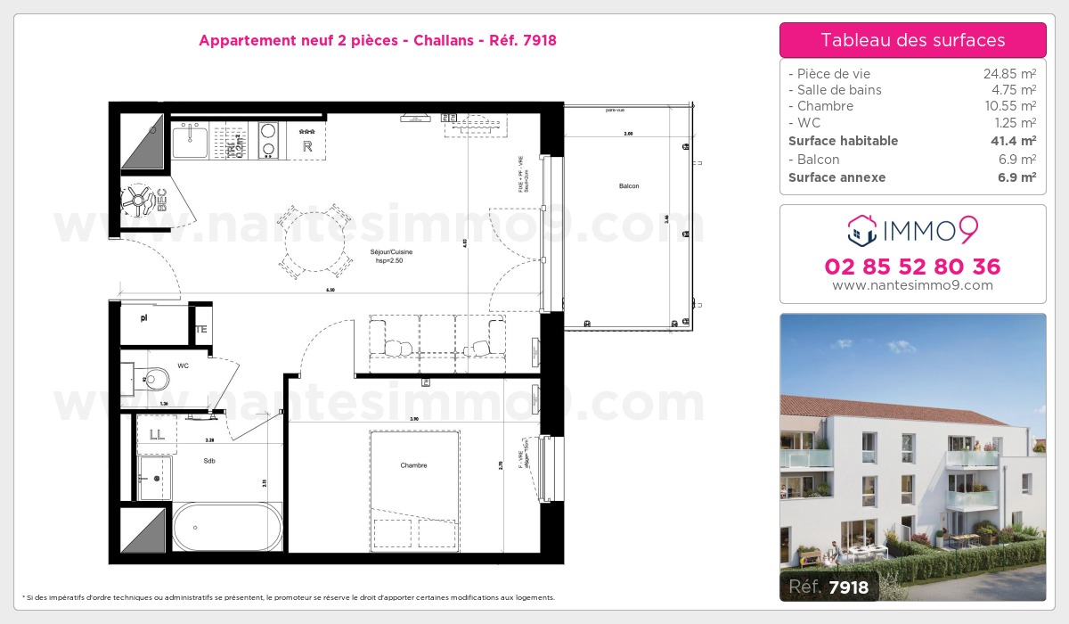 Plan et surfaces, Programme neuf Challans Référence n° 7918