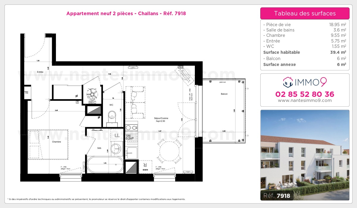 Plan et surfaces, Programme neuf Challans Référence n° 7918