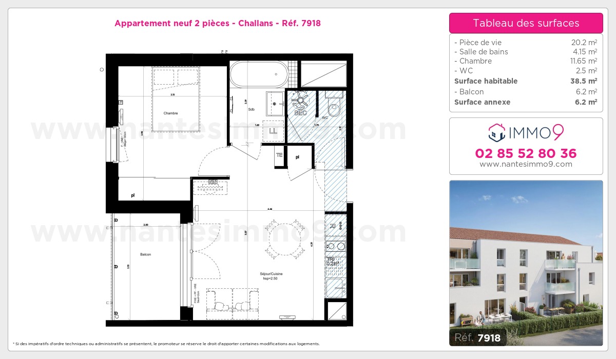 Plan et surfaces, Programme neuf Challans Référence n° 7918