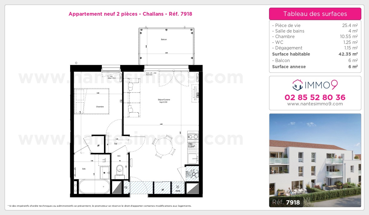 Plan et surfaces, Programme neuf Challans Référence n° 7918
