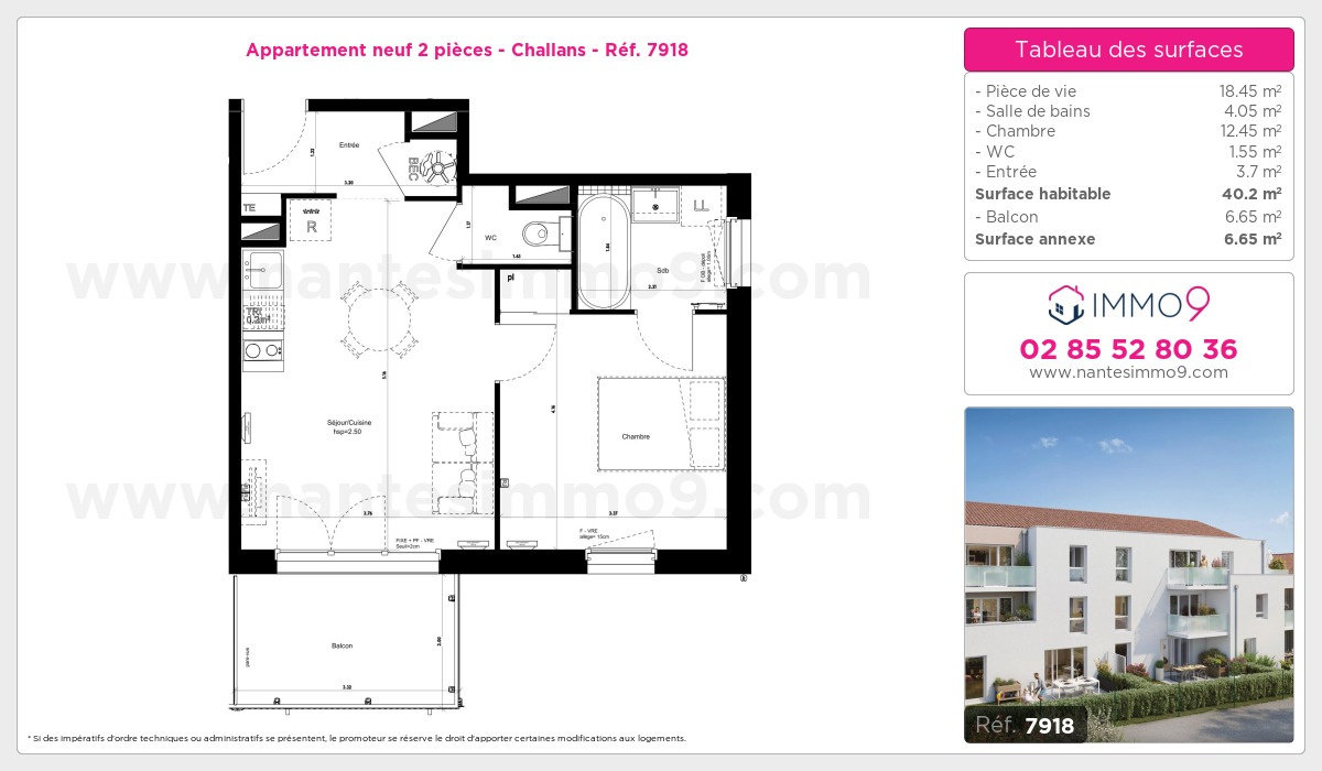 Plan et surfaces, Programme neuf Challans Référence n° 7918