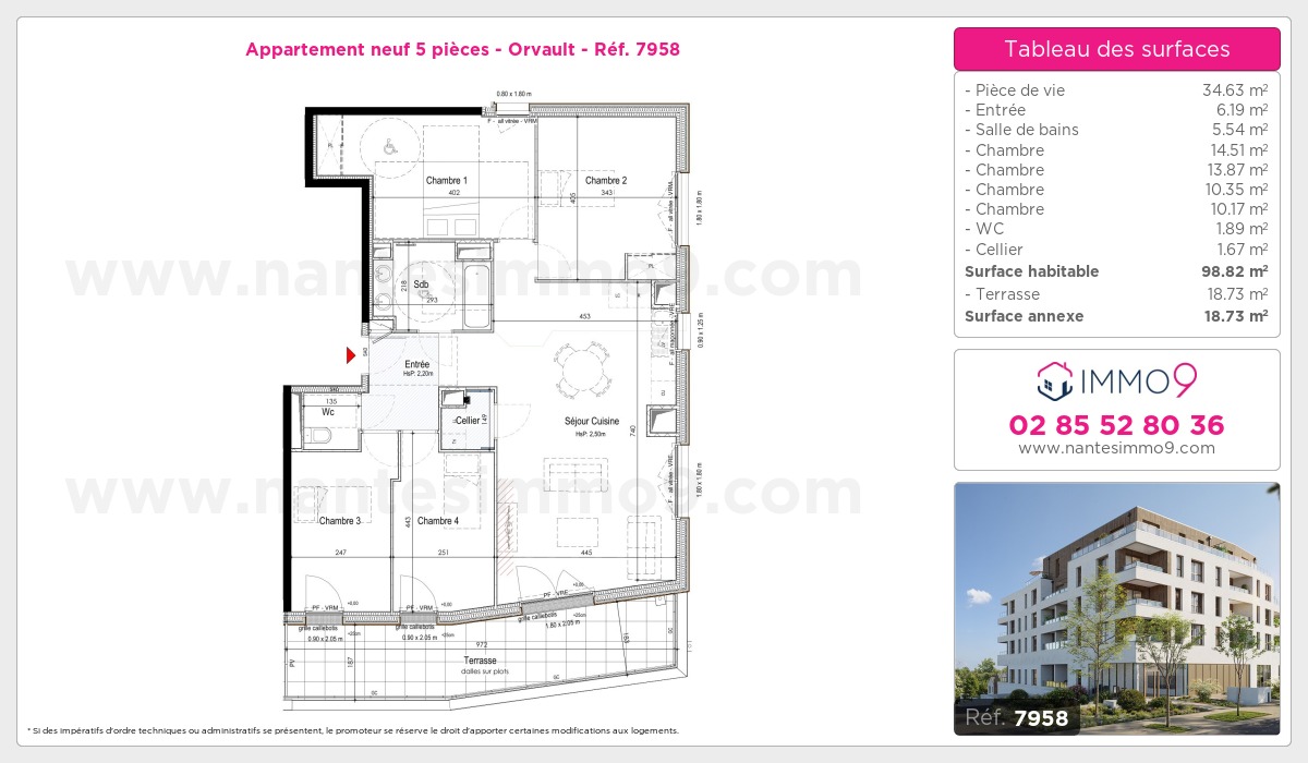 Plan et surfaces, Programme neuf Orvault Référence n° 7958