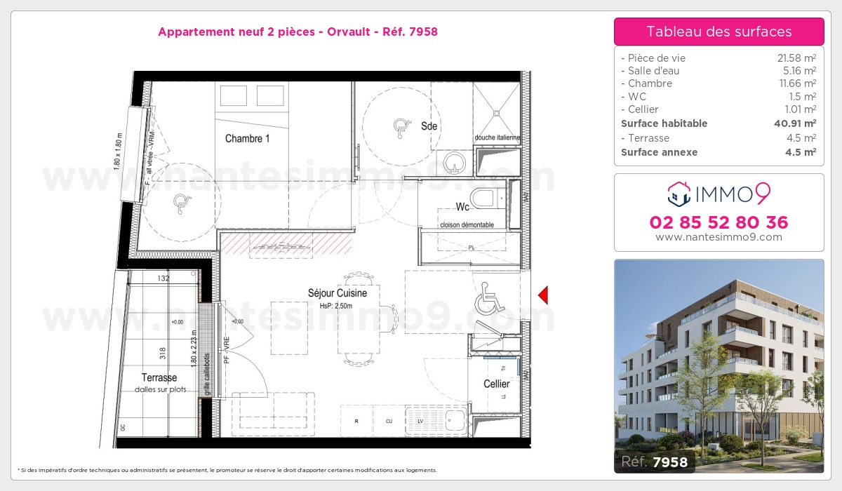 Plan et surfaces, Programme neuf Orvault Référence n° 7958
