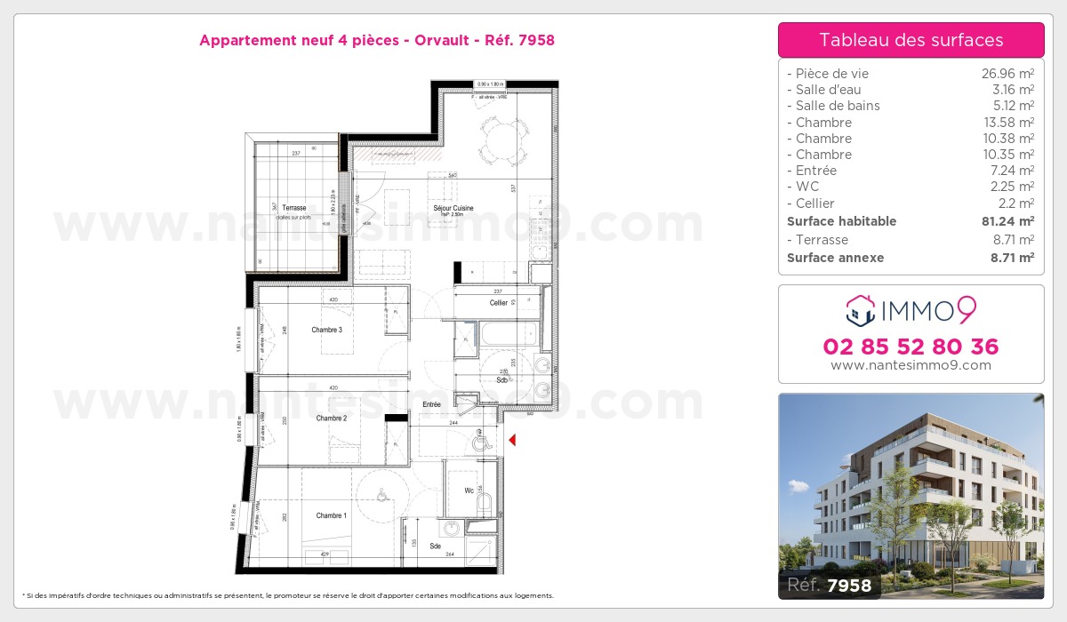 Plan et surfaces, Programme neuf Orvault Référence n° 7958